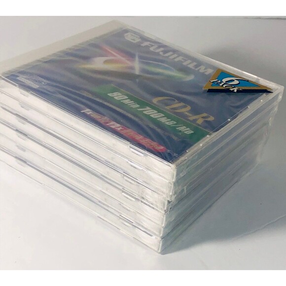 FUJIFILM 80 Min/700MB/Mo CD-R 6 pack -1x up to 12x Write Speed New SEALED - Picture 2 of 4